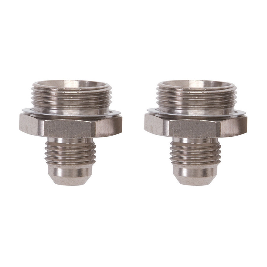 Russell Carburetor Inlet Fitting - Straight - 6 AN Male to 7/8-20 in Male - Aluminum - Nickel Anodized - Holley