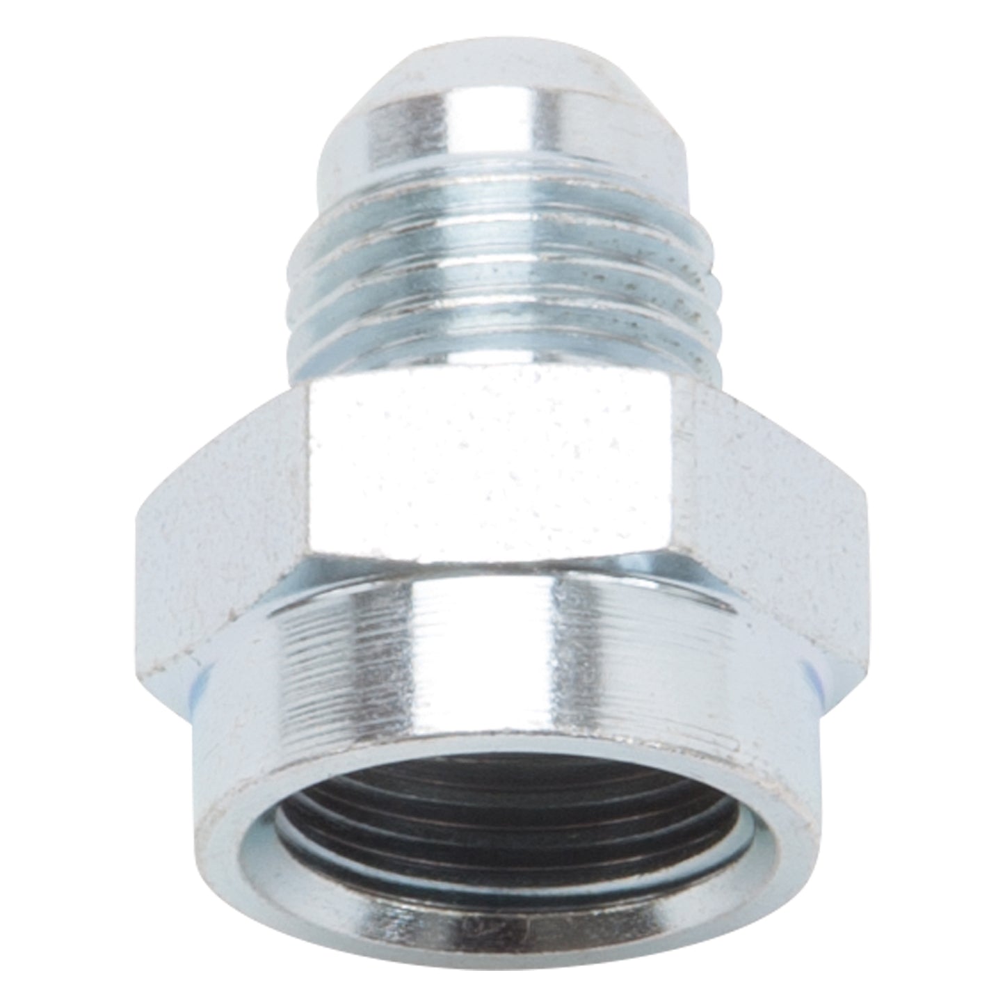 Russell Fitting - Adapter - Straight - 5/8-18 in Inverted Flare Female to 6 AN Male - Steel - Zinc Oxide - Each