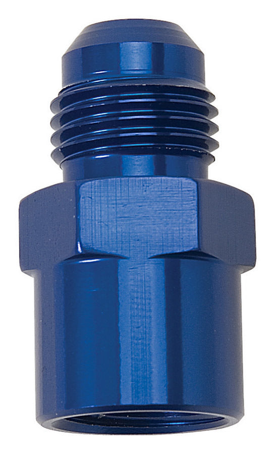 Russell Fitting - Adapter - Straight - 6 AN Male to 16 mm x 1.50 Female O-Ring - Aluminum - Blue Anodized - Each