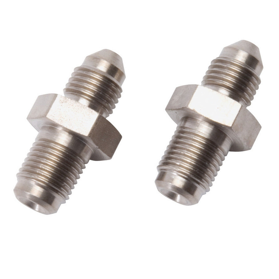 Russell Fitting - Adapter - Straight - 3 AN Male to 10 mm x 1.00 Male - Steel - Nickel Plated - Pair