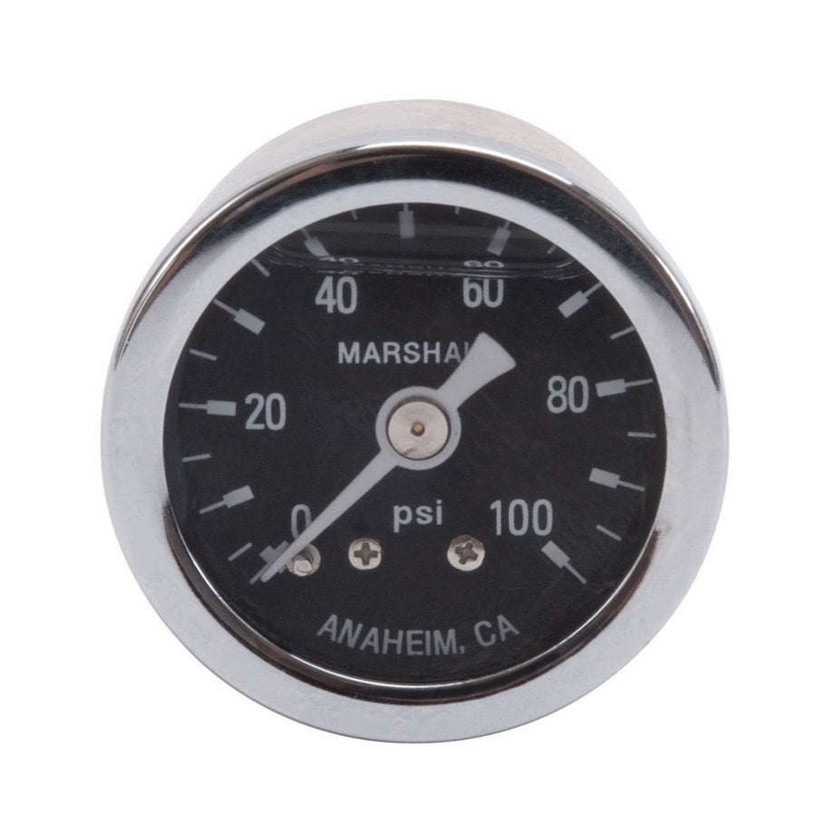 Russell Pressure Gauge - 0-100 psi - Mechanical - Analog - 1-1/2 in Diameter - Liquid Filled - 1/8 in NPT Port - Black