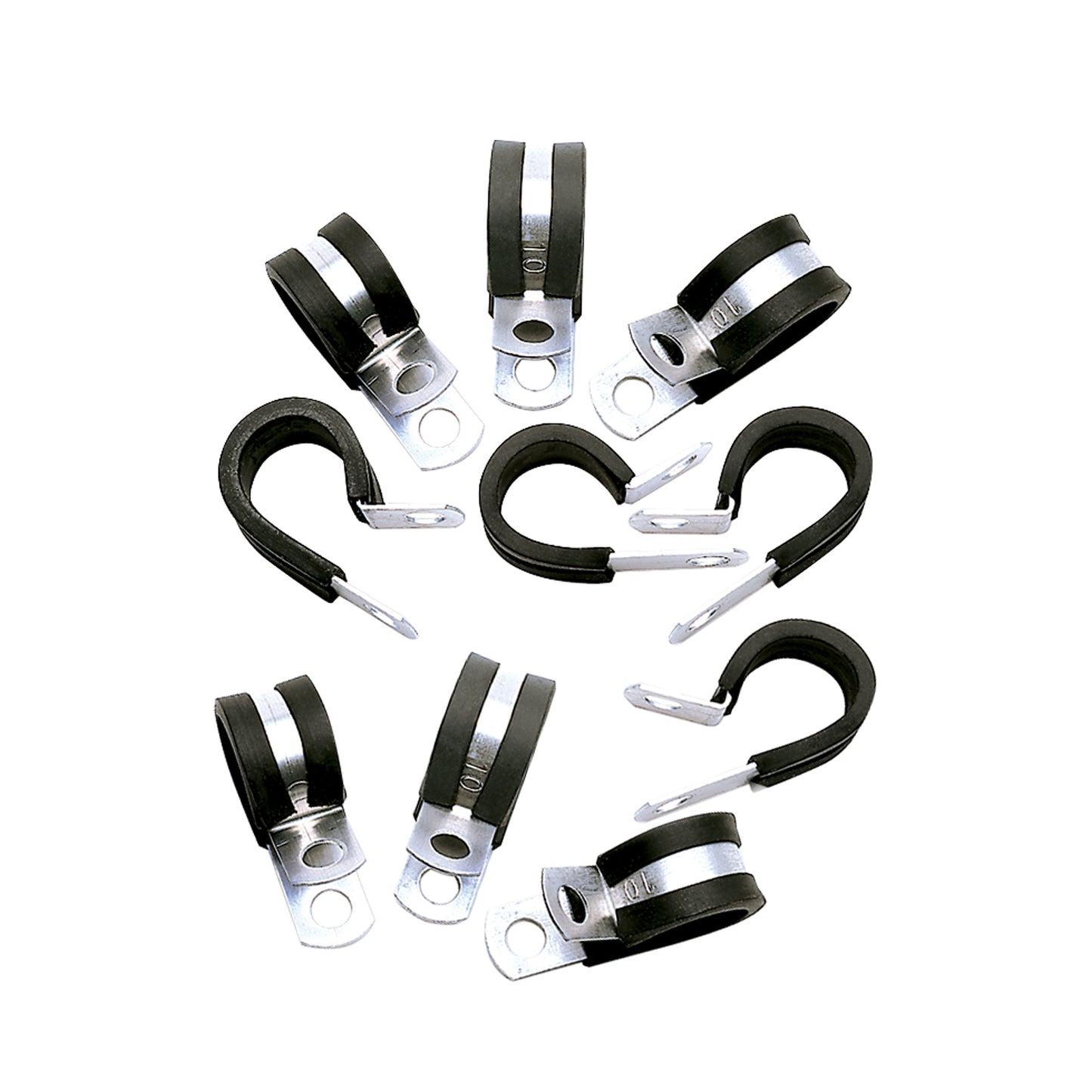 Russell Line Clamp - Adel - 4 AN - Rubber Lining - Steel - Set of 10