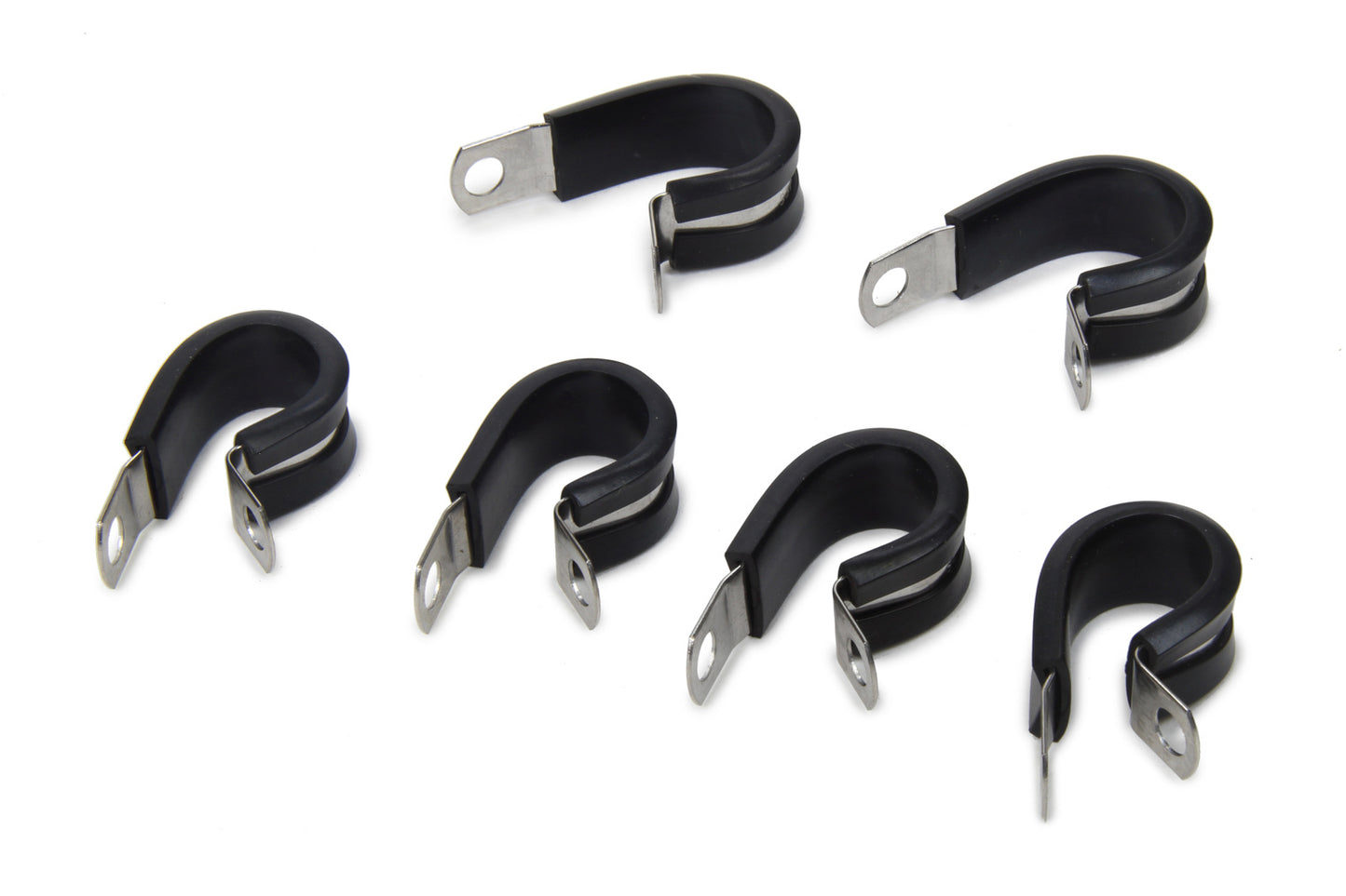 Russell Line Clamp - Adel - 10 AN Hose - Rubber Lining - Steel - Set of 6
