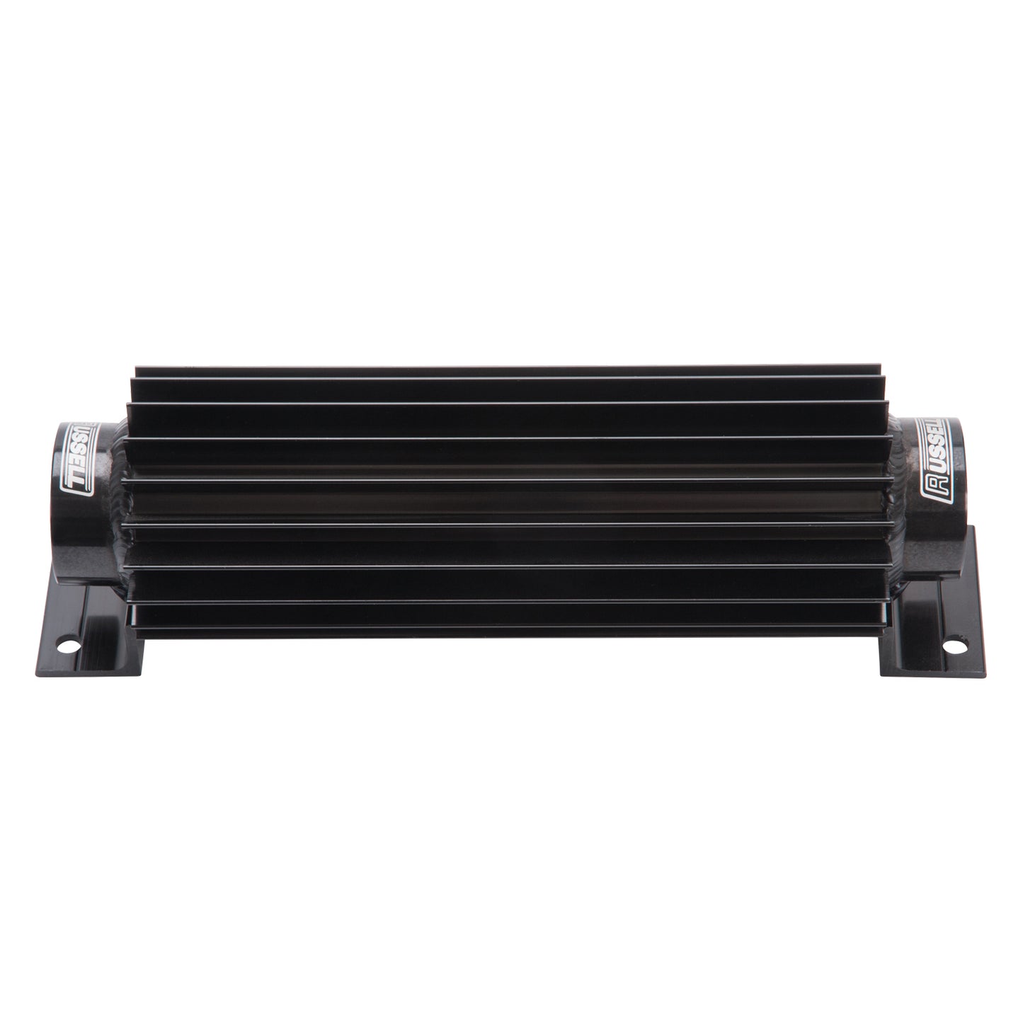Russell Fluid Cooler - 10.375 x 2.25 x 3.125 in - Heat Sink - 8 AN Female O-Ring Inlet / Outlet - Aluminum - Black