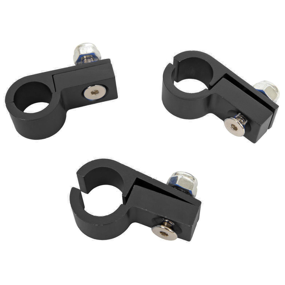 Russell Line Clamp - 2-Piece - 0.5 in ID - Aluminum - Black Anodized - Set of 3