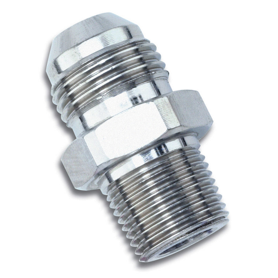 Russell Fitting - Adapter - Straight - 3 AN Male to 1/8 in NPT Male - Stainless - Zinc Oxide - Each