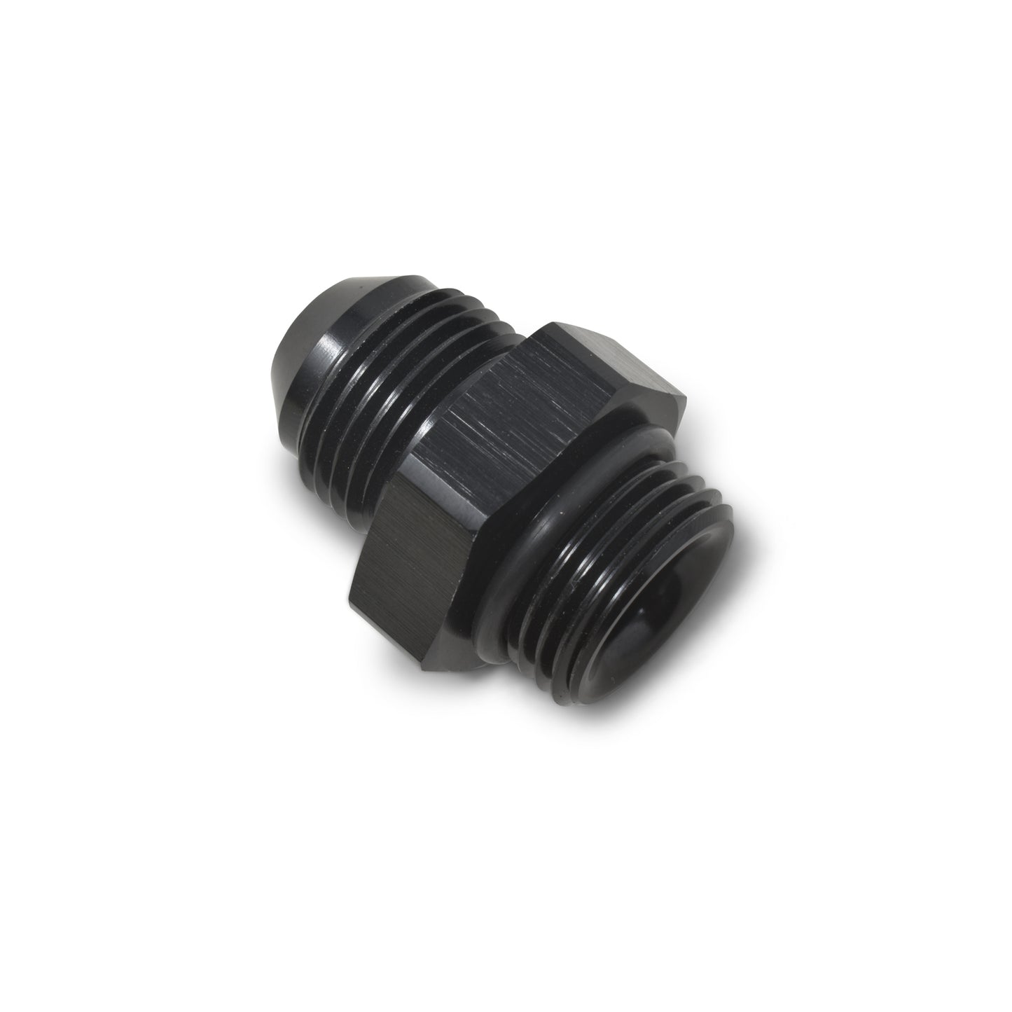 Russell Fitting - Adapter - Straight - 8 AN Male to 10 AN Male O-Ring - Aluminum - Black Anodized - Each