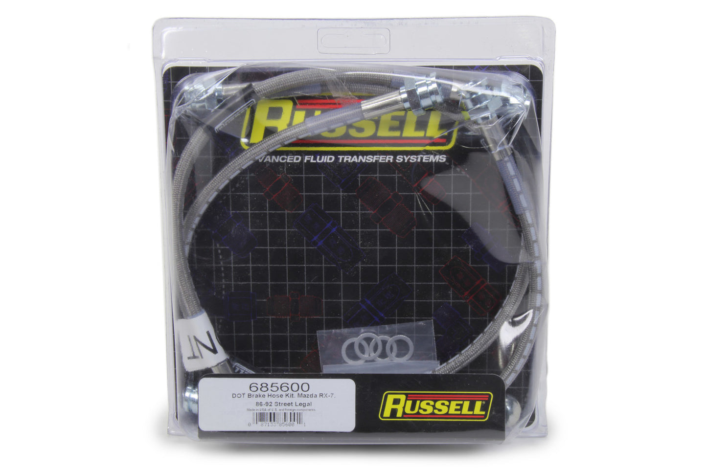 Russell Brake Hose Kit - Street Legal - DOT Approved - Braided Stainless - Mazda RX-7 1986-92 - Kit