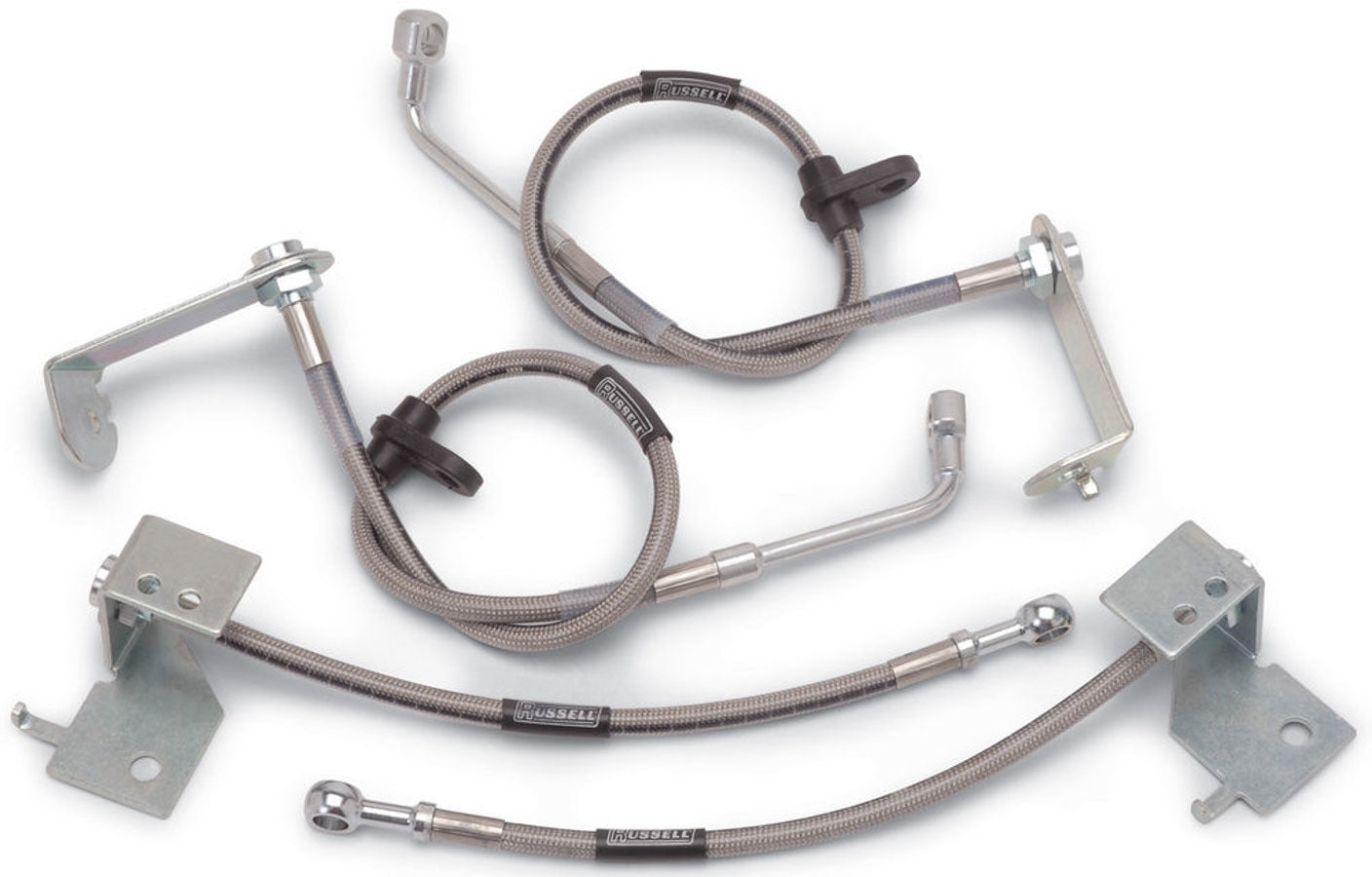 Russell Brake Hose Kit - Street Legal - DOT Approved - Braided Stainless - ABS - Ford Mustang 2005-12 - Kit