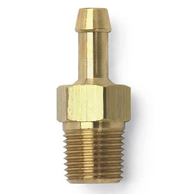 Russell Fitting - Adapter - Straight - 3/16 in Hose Barb to 1/8 in NPT Male - Brass - Natural - Each