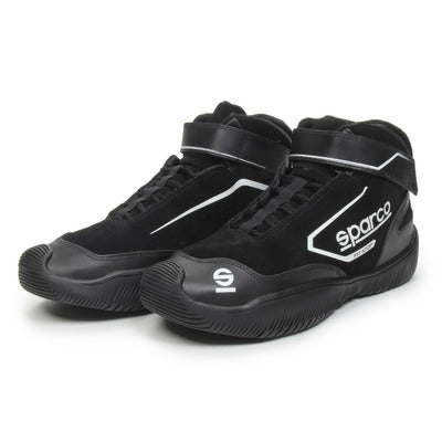 Sparco Driving Shoe - Pit Stop 2 - Mid-Top - SFI 3.3/5 - Suede Outer - Fire Retardant Fabric Inner - Black - Size 9 -