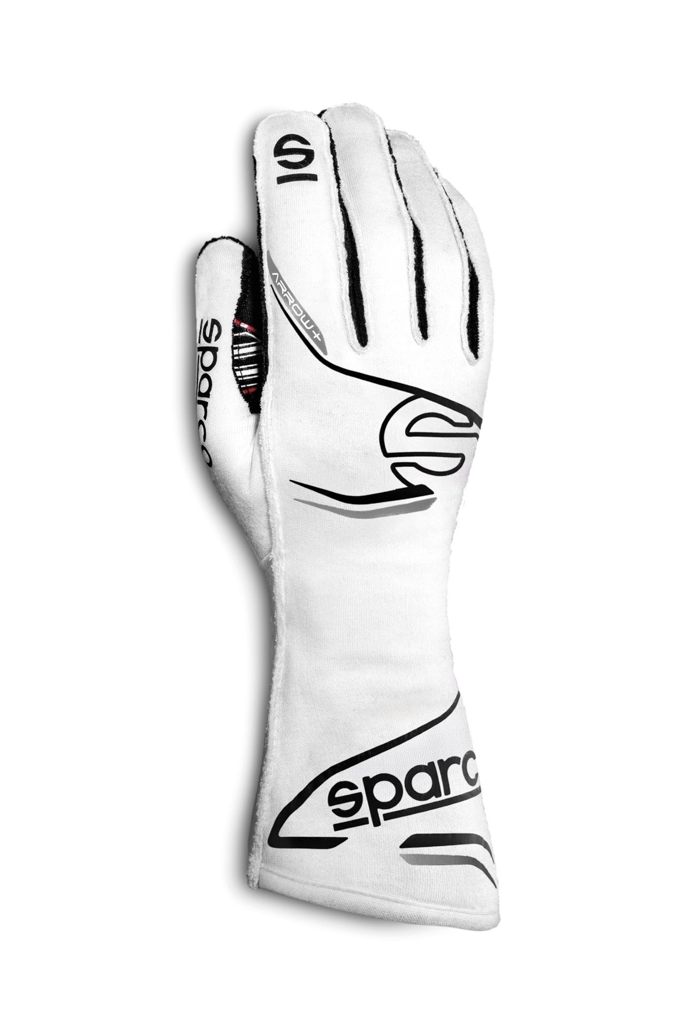 Sparco Driving Gloves - Arrow Plus - SFI 3.3/5 - FIA Approved - Single Layer - Fire Retardant Fabric - White - X-Large