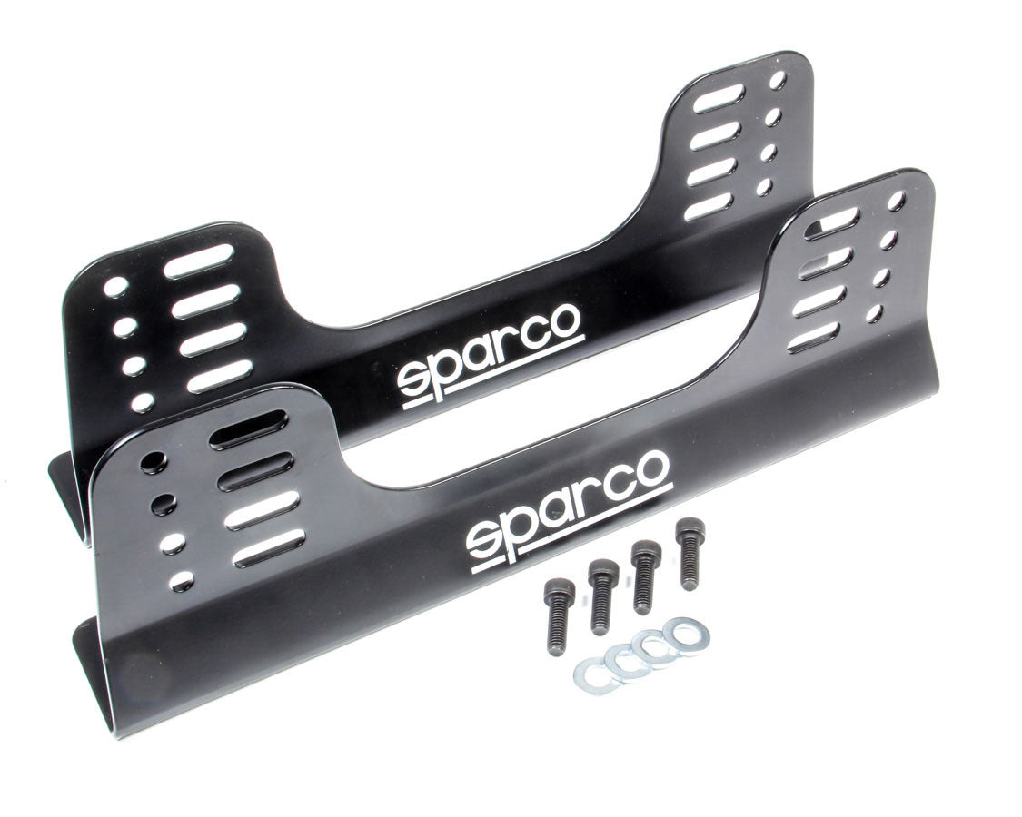 Sparco Seat Bracket - Competition - Side Mount - FIA Approved - Adjustable - Steel - Black Powder Coat - Universal - Kit