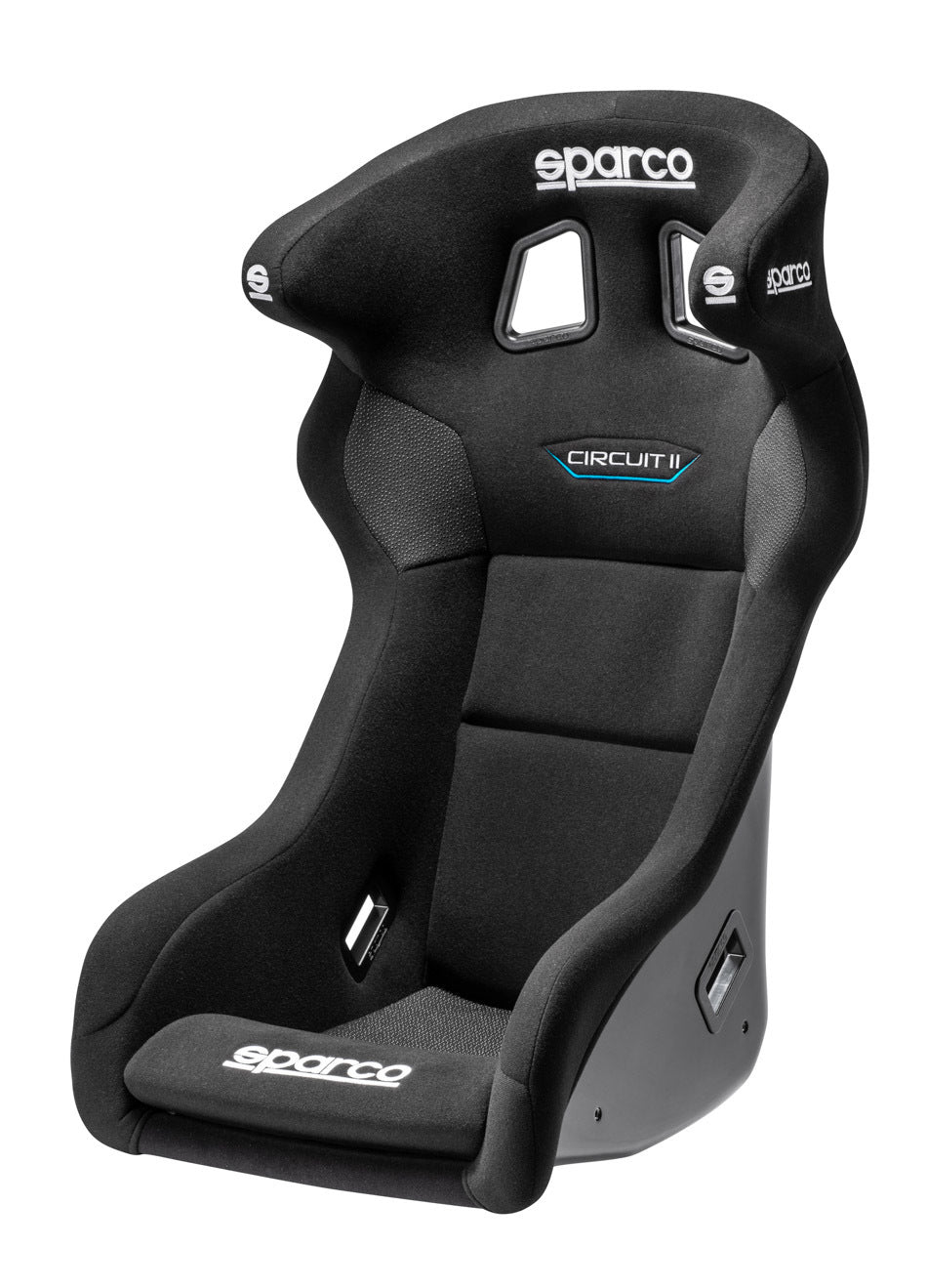 Sparco Seat - Circuit II QRT - Non-Reclining - FIA Approved - Side Bolsters - Harness Openings - Fiberglass Composite