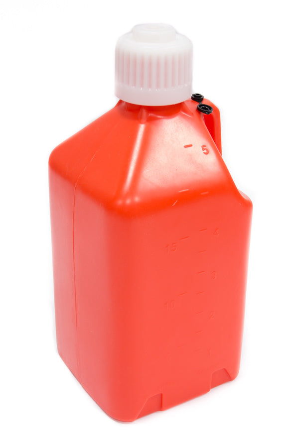 Scribner Utility Jug - 5 gal - 9.5 x 9.5 x 21.75 in Tall - Gasket Seal Cap - Flip-Up Vent - Square - Plastic - Orange