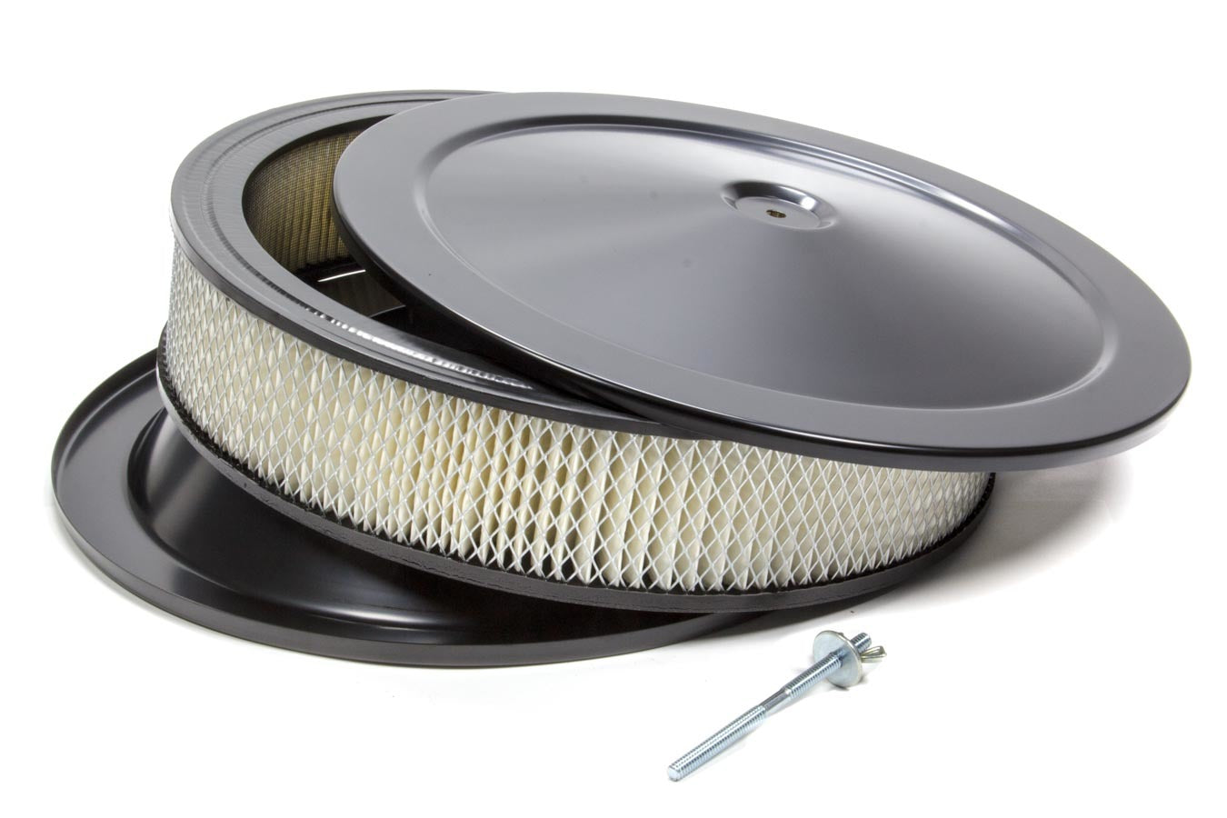 Specialty Products Company Air Cleaner Assembly - 14 in Round - 3 in Element - 5-1/8 in Carb Flange - Dropped Base -