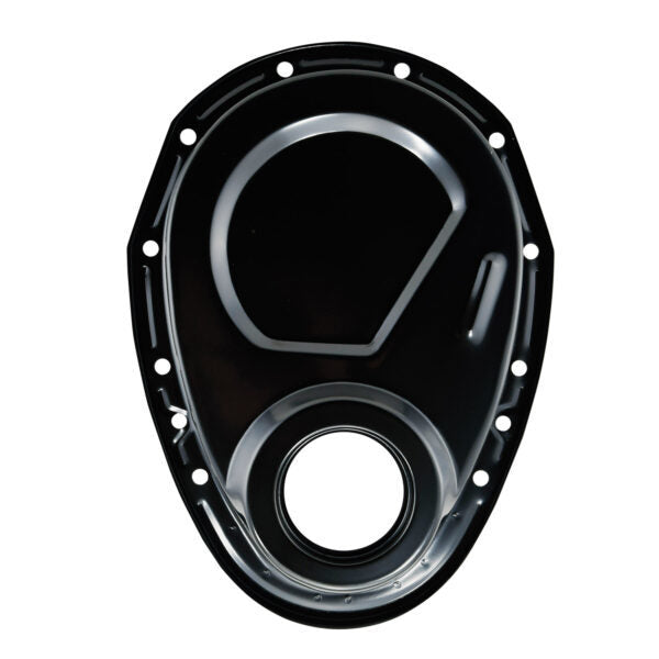 Specialty Products Company Timing Cover - 1-Piece - Steel - Black Paint - Small Block Chevy - Each