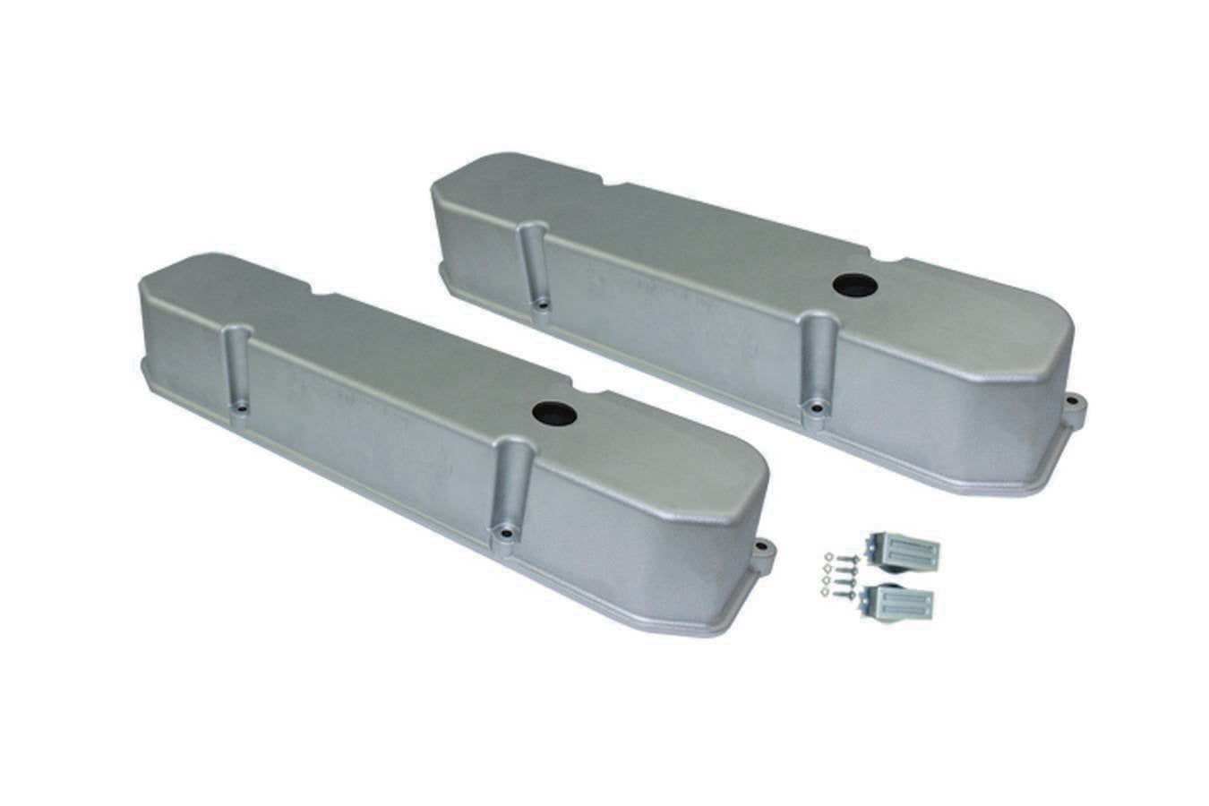 Specialty Products Company Valve Cover - Stock Height - Baffled - Breather Holes - Aluminum - Polished - Mopar B /