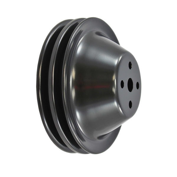 Specialty Products Company Water Pump Pulley - V-Belt - 2 Groove - 6.4 in Diameter - Steel - Black Paint - Short Water