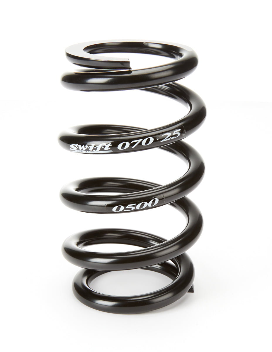 Swift Springs Coil Spring - Coil-Over - Barrel - 2.5 in ID - 7 in Length - 500 lb/in Spring Rate - Steel - Black