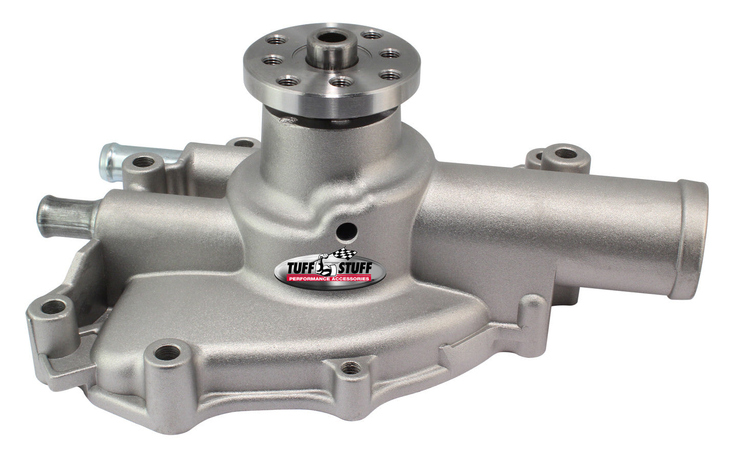 Tuff-Stuff Water Pump - Mechanical - Platinum Series - High Volume - Shorty - Aluminum - Natural - Small Block Ford -