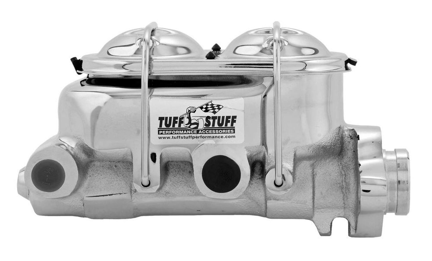 Tuff-Stuff Master Cylinder - Smoothie - 1.125 in Bore - Integral Reservoir - Iron - Chrome - 3-1/4 in Flange Mount - Kit