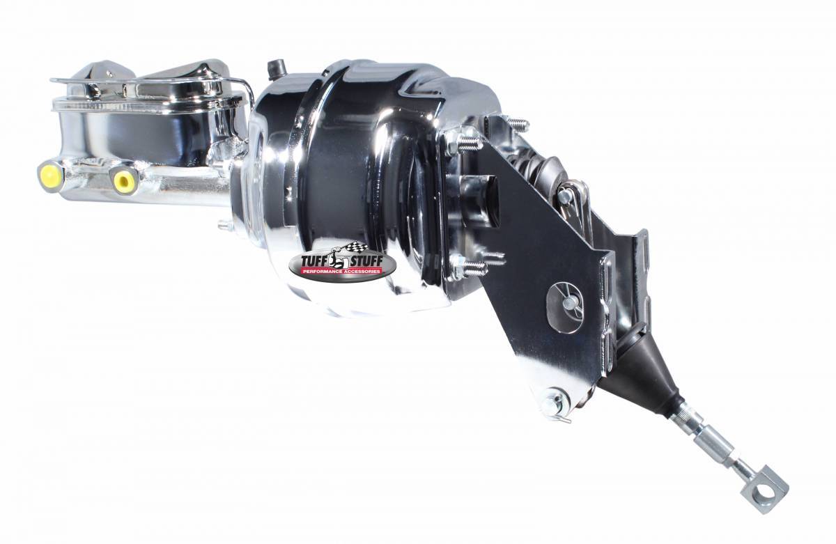 Tuff-Stuff Master Cylinder and Booster - 0.938 in Bore - Dual Integral Reservoir - 8 in OD - Dual Diaphragm - Steel -