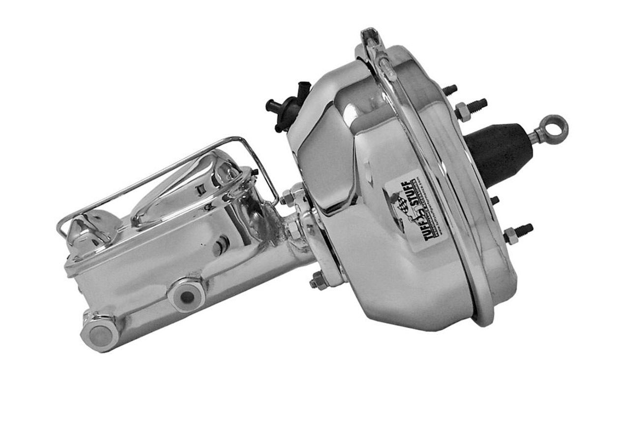 Tuff-Stuff Master Cylinder and Booster - 1.063 in Bore - Dual Integral Reservoir - 8 in OD - Dual Diaphragm - Steel -