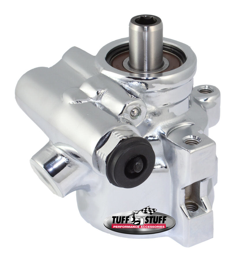 Tuff-Stuff Power Steering Pump - GM Type 2 - 3 gpm - 1200 psi - Aluminum - Chrome - Universal - Each