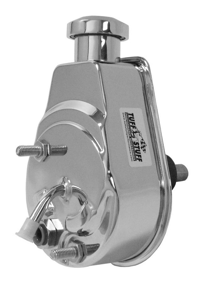Tuff-Stuff Power Steering Pump - Saginaw - 3 gpm - 1200 psi - Steel - Chrome - Chevy Corvette 1975-79 - Each