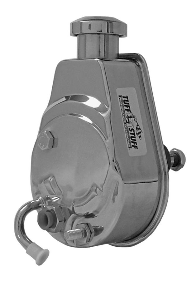 Tuff-Stuff Power Steering Pump - Saginaw - 3 gpm - 1200 psi - Steel - Chrome - GM A-Body / F-Body 1970-74 - Each