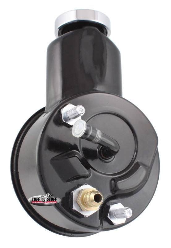 Tuff-Stuff Power Steering Pump - Saginaw - 3 gpm - 1200 psi - Steel - Black Powder Coat - V8 - GM Passenger Car /