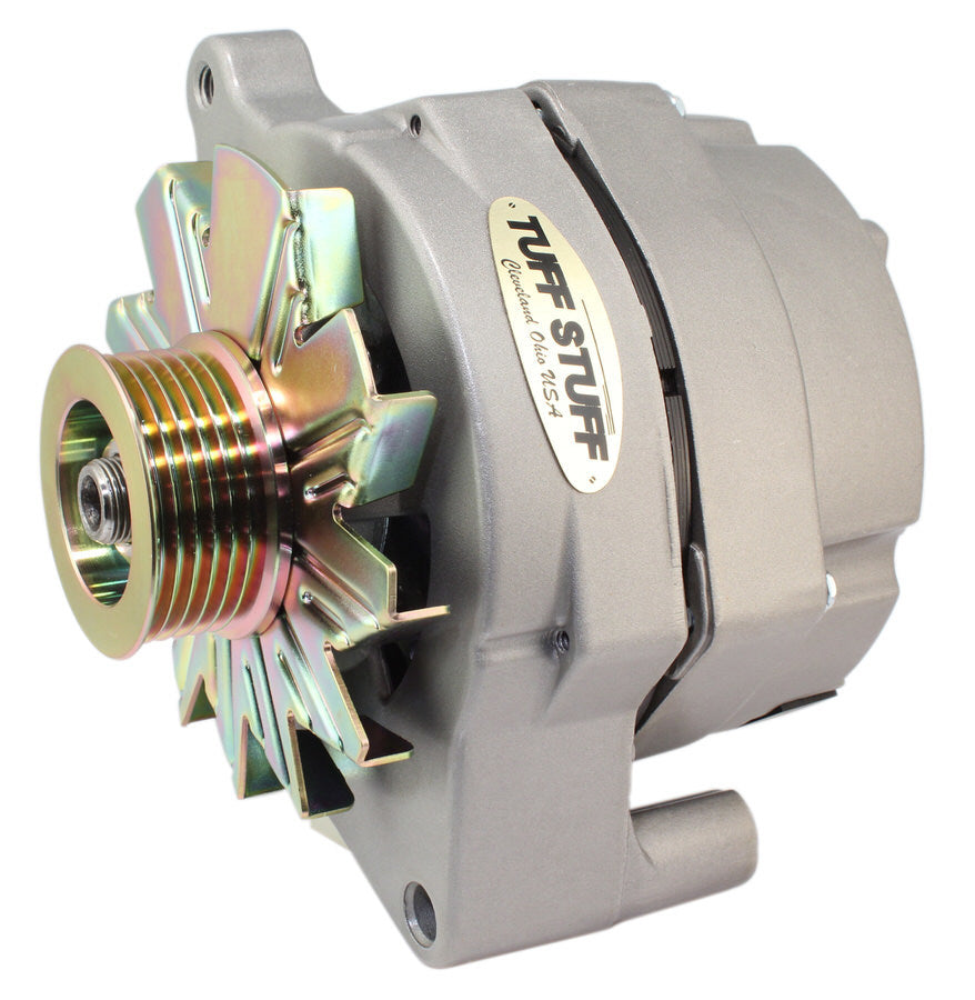 Tuff-Stuff Alternator - 100 amps - 12V - 1-Wire - 6-Rib Serpentine Pulley - Aluminum Case - Natural - 1-Wire - Ford -