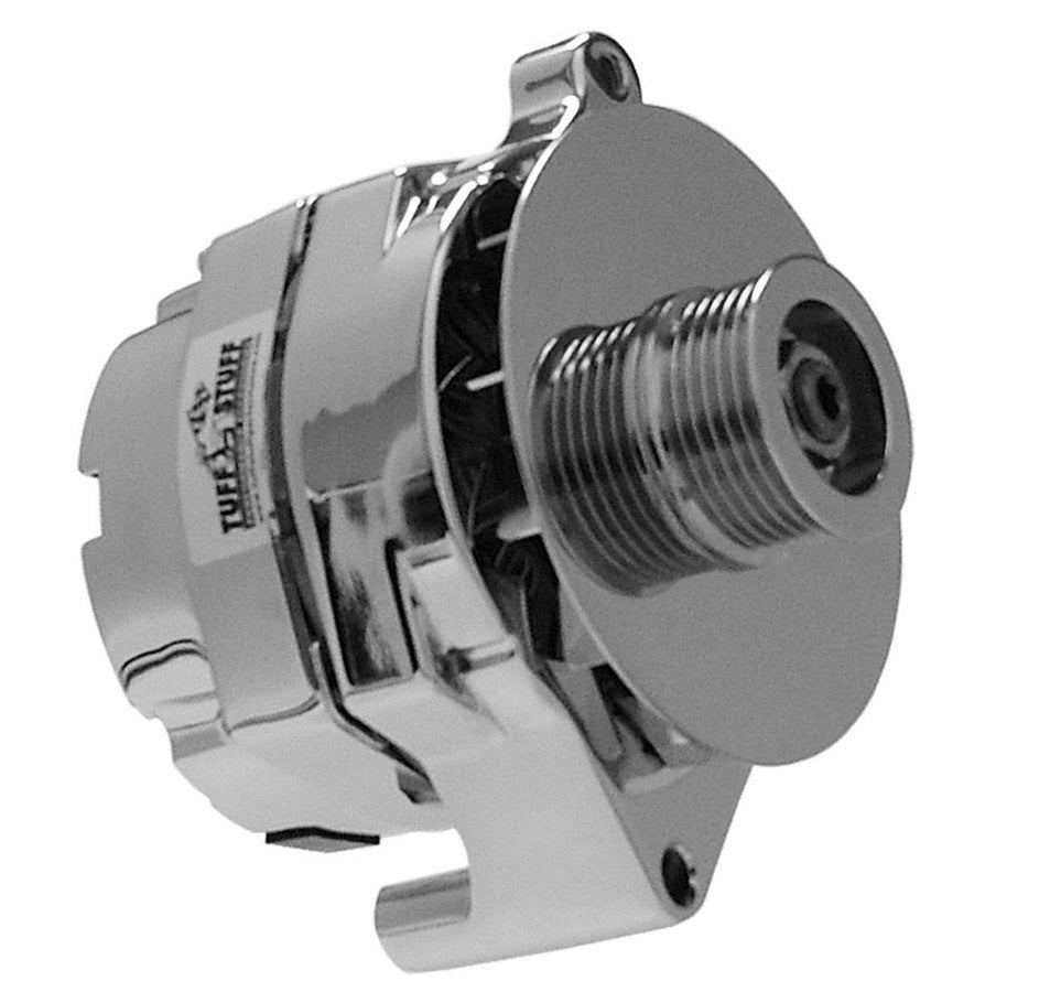 Tuff-Stuff Alternator - 100 amps - 12V - 1-Wire - 6-Rib Serpentine Pulley - Aluminum Case - Chrome - Ford - Each
