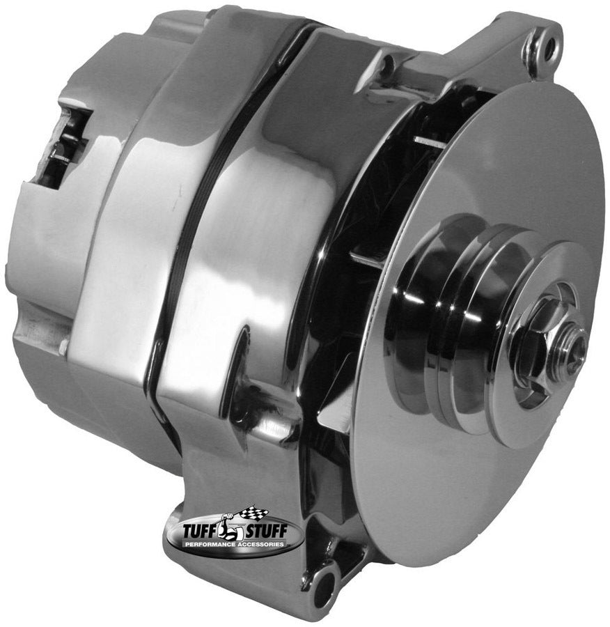 Tuff-Stuff Alternator - 100 amps - 12V - External Regulator - Single V-Belt Pulley - Aluminum Case - Chrome - GM - Each