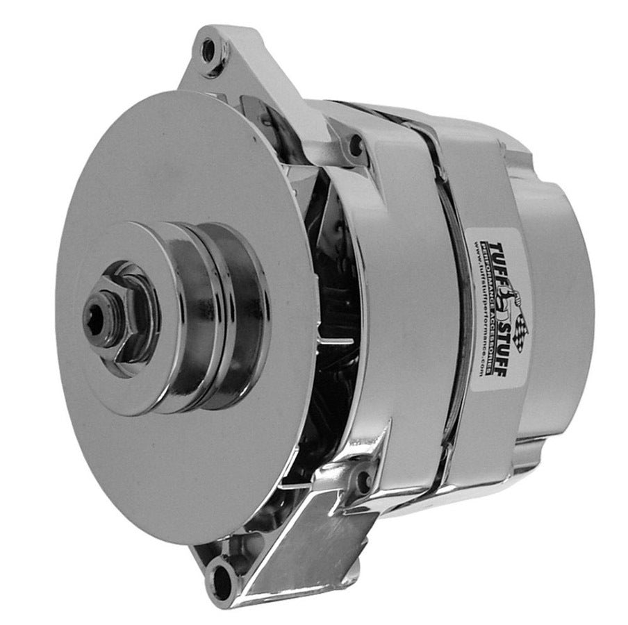 Tuff-Stuff Alternator - 100 amps - 12V - 1-Wire - Single V-Belt Pulley - Aluminum Case - Polished - GM - Each