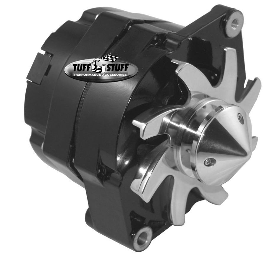Tuff-Stuff Alternator - Silver Bullet - 100 amps - 12V - 1-Wire - Single V-Belt Bullet Nose Pulley - Aluminum Case -