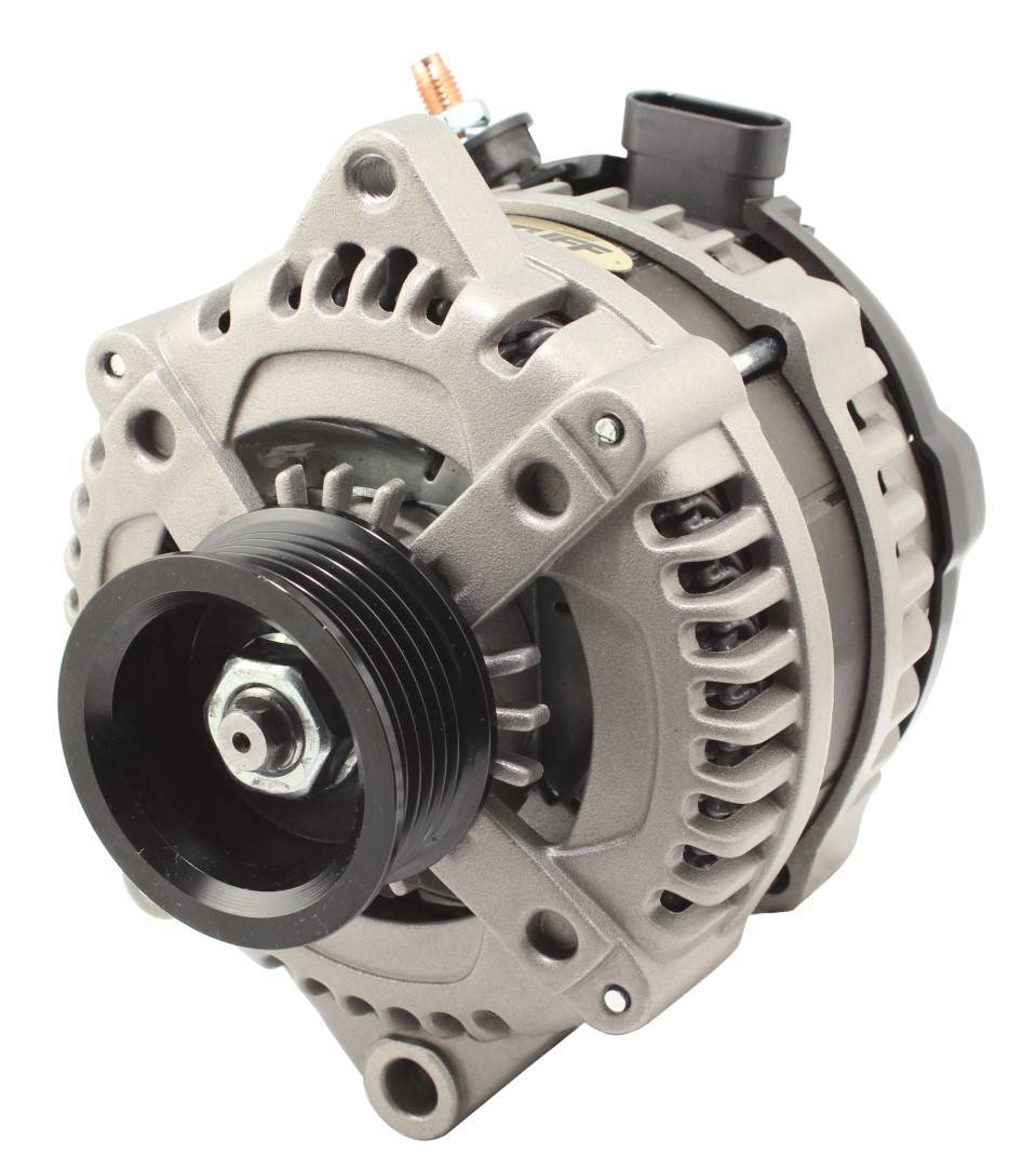 Tuff-Stuff Alternator - Factory Cast PLUS - 225 amps - 12V - OEM - 6-Rib Serpentine Pulley - Aluminum Case - Natural -