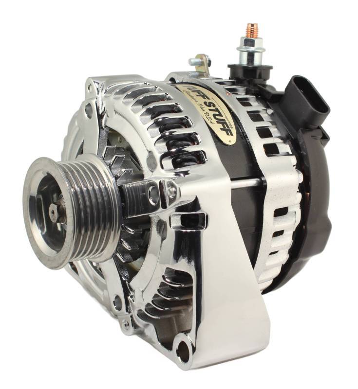 Tuff-Stuff Alternator - 225 Amp - 12V - OEM - 6-Rib Serpentine Pulley - Aluminum Case - Chrome Plated - GM LS-Series -
