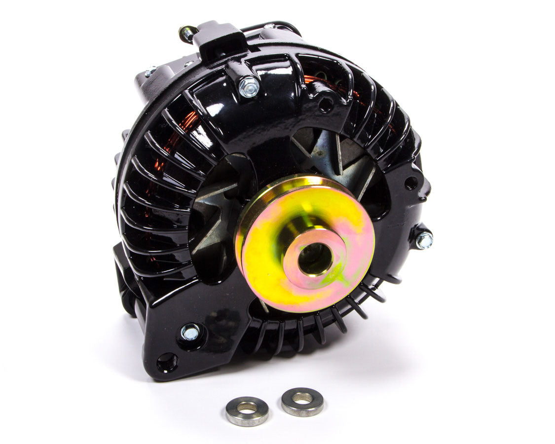 Tuff-Stuff Alternator - 100 amps - 12V - 1-Wire - Single V-Belt Pulley - Aluminum Case - Black Powder Coat - Mopar -