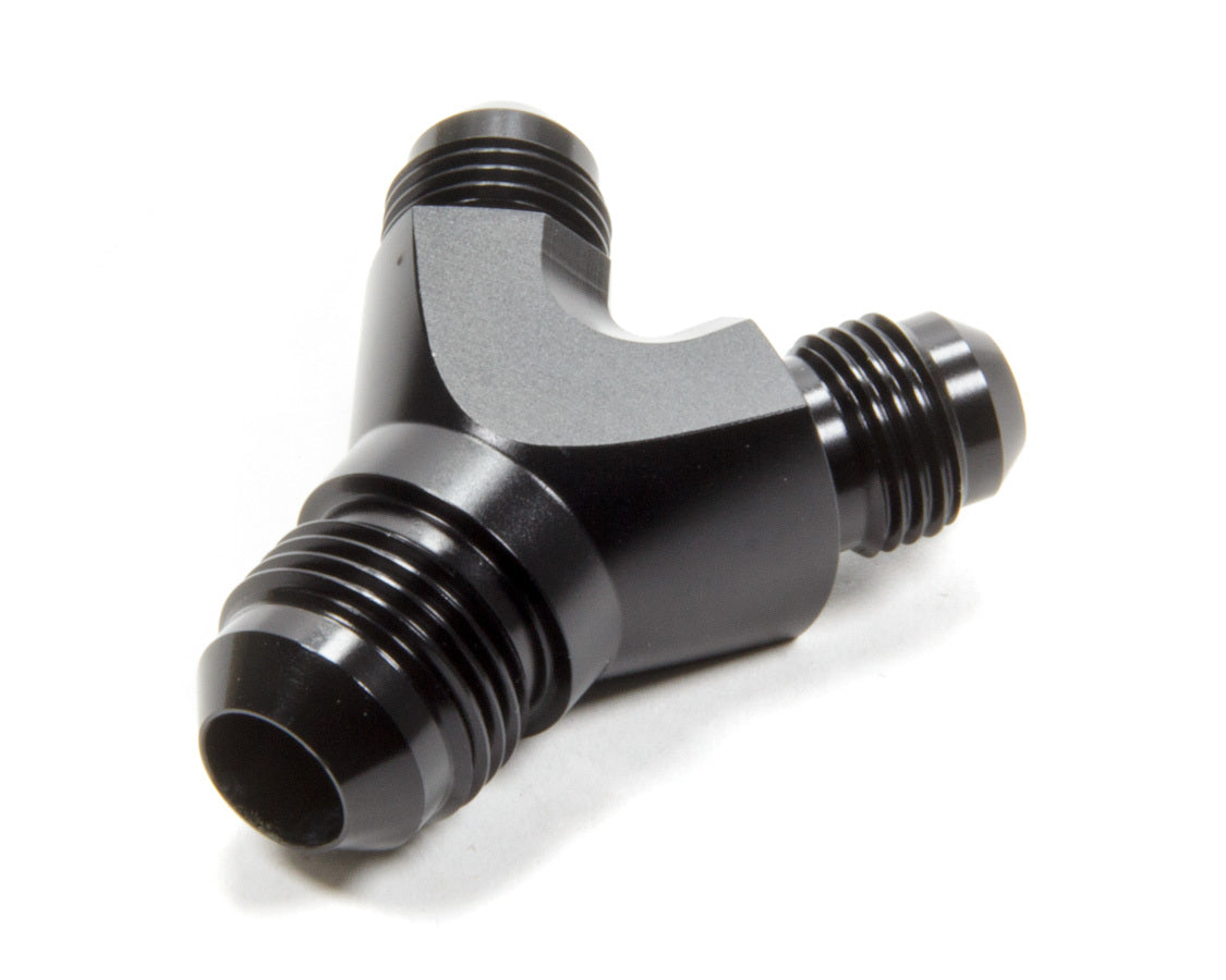 Vibrant Performance Fitting - Y Block - 8 AN Male Inlet - Dual 6 AN Male Outlets - Aluminum - Black Anodized - Each