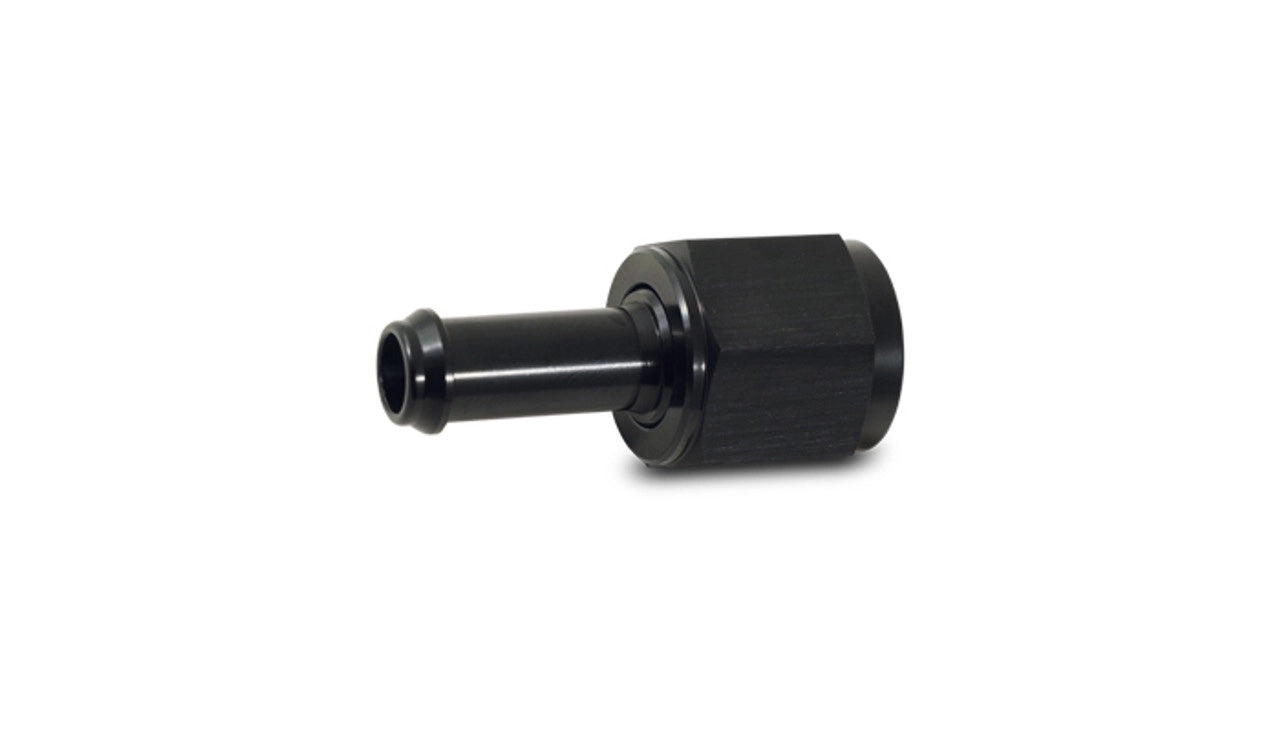 Vibrant Performance Fitting - Adapter - Straight - 3 AN Female to 1/4 in Hose Barb Swivel - Aluminum - Black Anodized