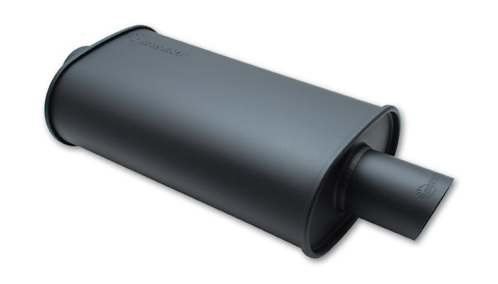 Vibrant Performance Muffler - Streetpower Flat Black - 2.5 in Center Inlet - 3 in Center Outlet - 15 x 5 x 9 in Oval