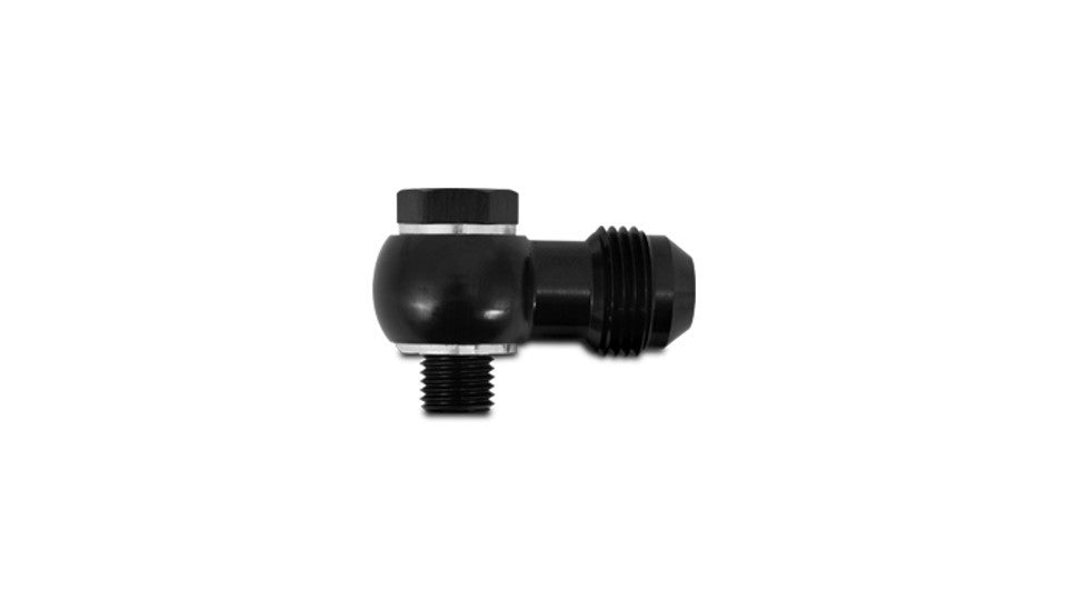 Vibrant Performance Fitting - Adapter Banjo - 12 mm x 1.25 Male to 4 AN Banjo - Crush Washer - Aluminum - Black