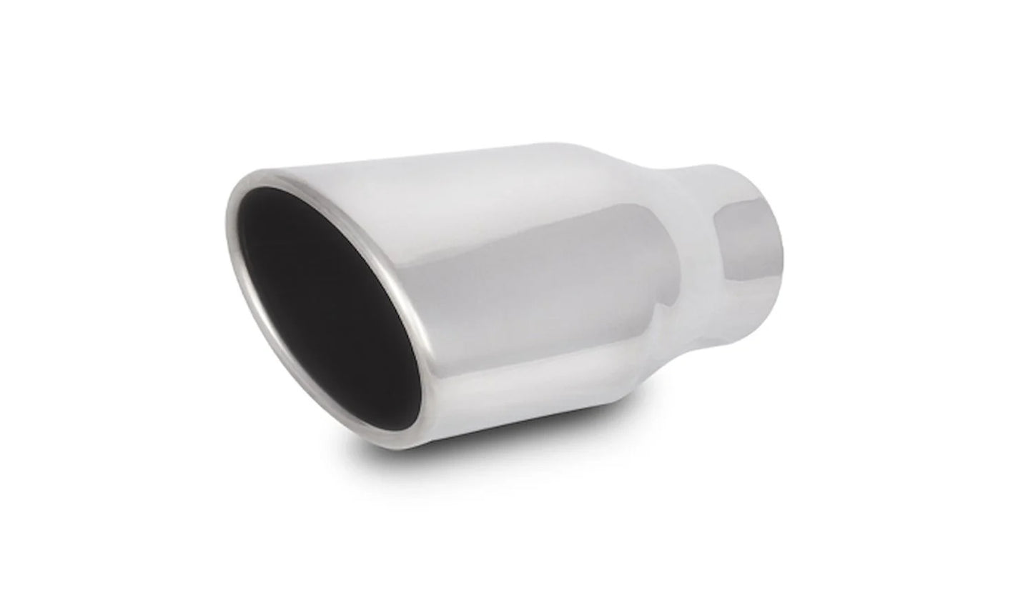 Vibrant Performance Exhaust Tip - Weld-On - 2.5 in Inlet - 4.5 X 3 in Oval Outlet - 7.75 in Long - Single Wall -