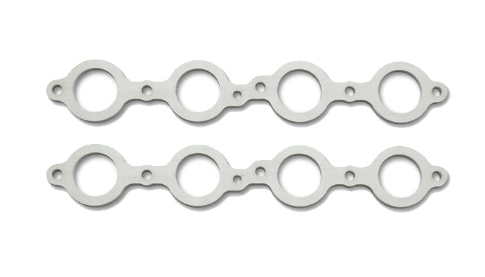 Vibrant Performance Header Flange - 0.375 in Thick - 1.89 in Round Port - Stainless - Natural - GM LS-Series - Pair