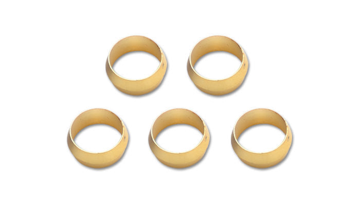 Vibrant Performance Compression Ferrule - 3/8 in - Brass - Set of 5