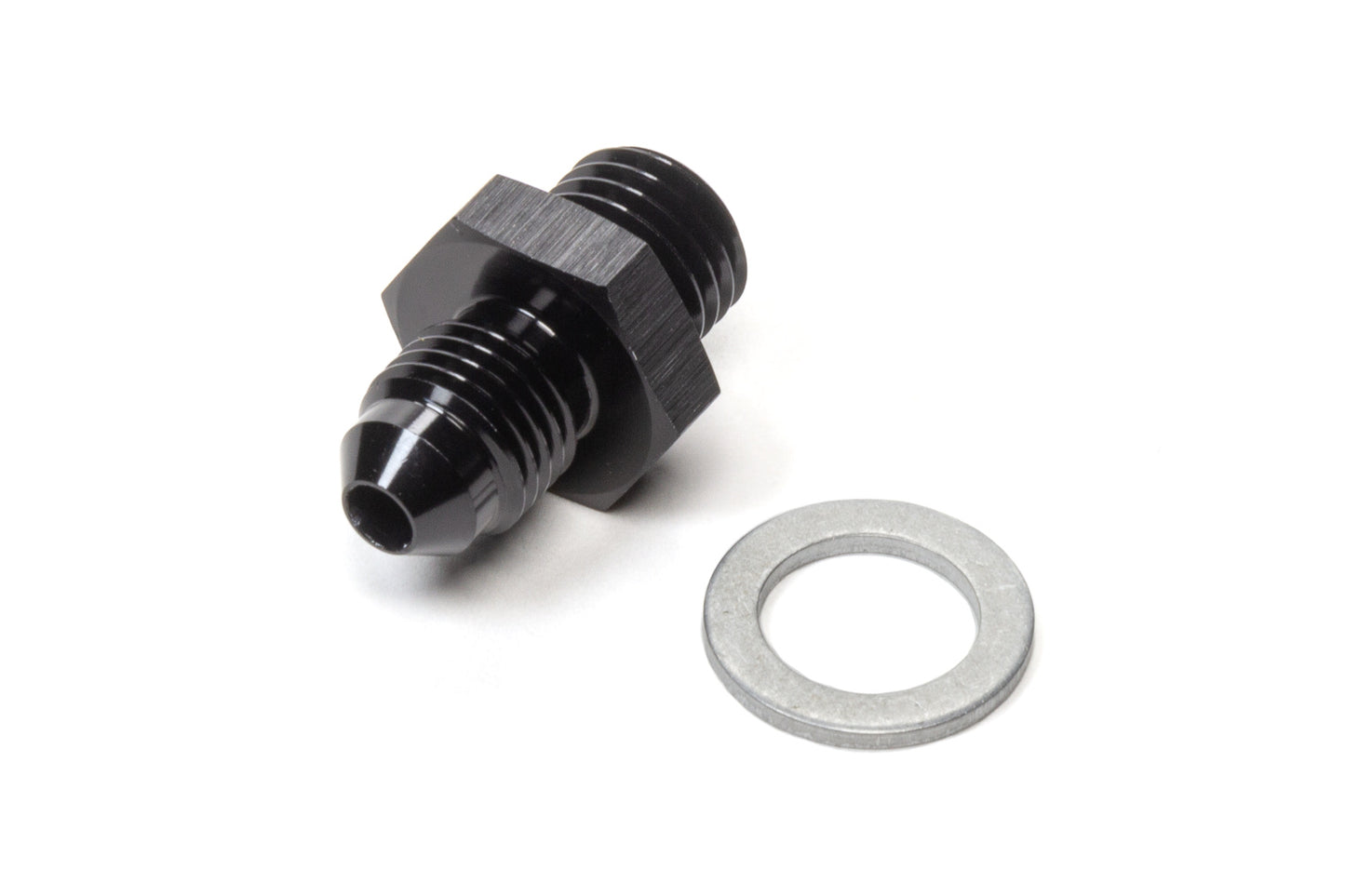 Vibrant Performance Fitting - Adapter - Straight - 4 AN Male to 12 mm x 1.50 Male - Aluminum - Black Anodized - Each