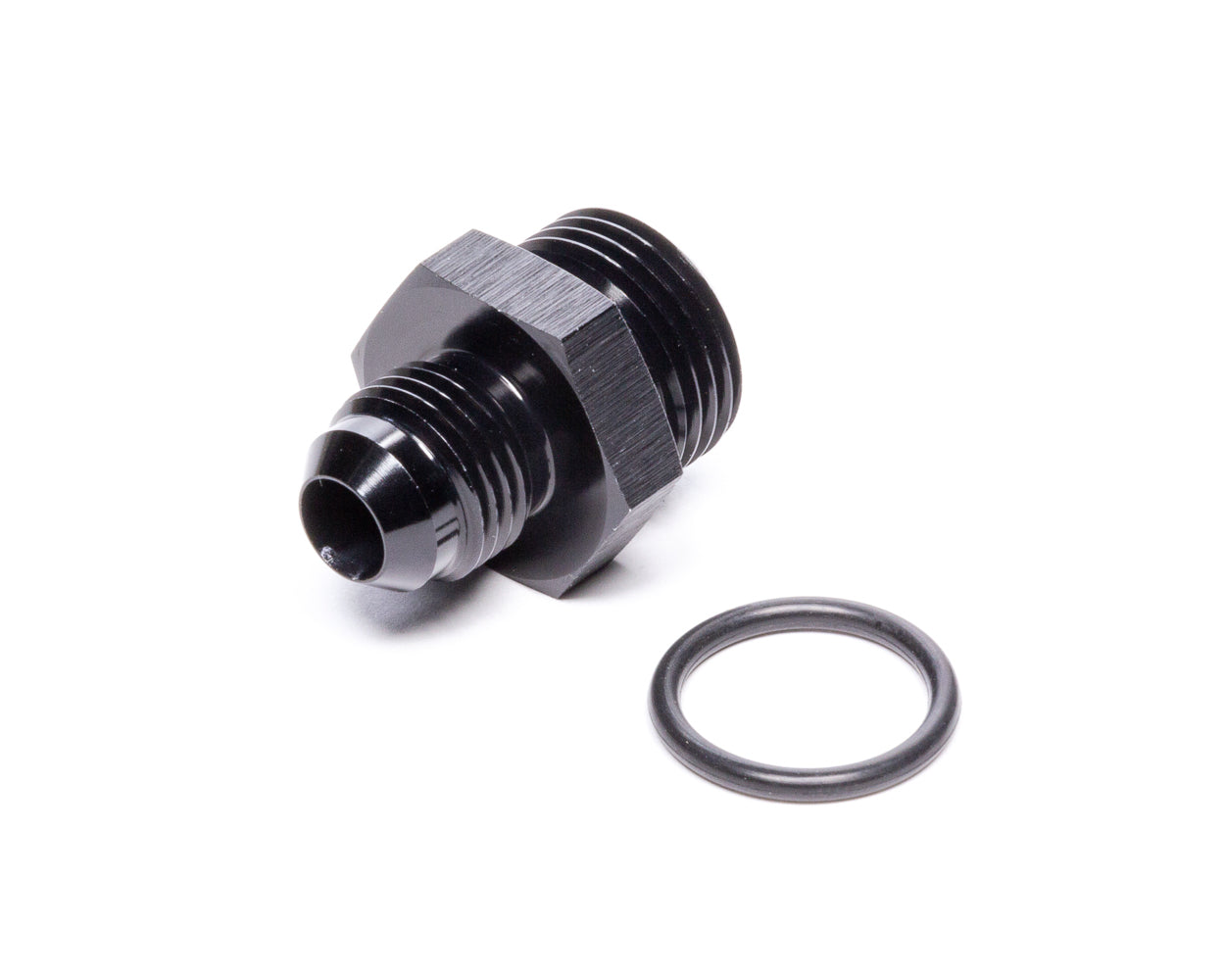 Vibrant Performance Fitting - Adapter - Straight - 6 AN Male Flare to 8 AN O-Ring Male - Aluminum - Black Anodized -