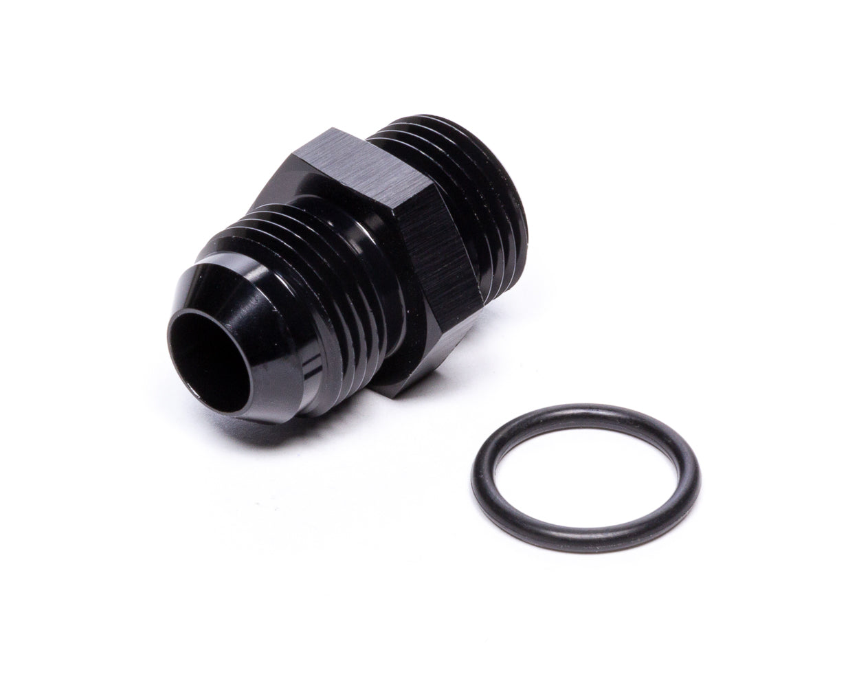 Vibrant Performance Fitting - Adapter - Straight - 8 AN Male Flare to 8 AN O-Ring Male - Aluminum - Black Anodized -
